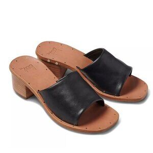 NEW in Box Beek Leather Emerald Heel Sandals in Black Sizes 8, 9